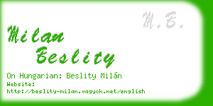milan beslity business card